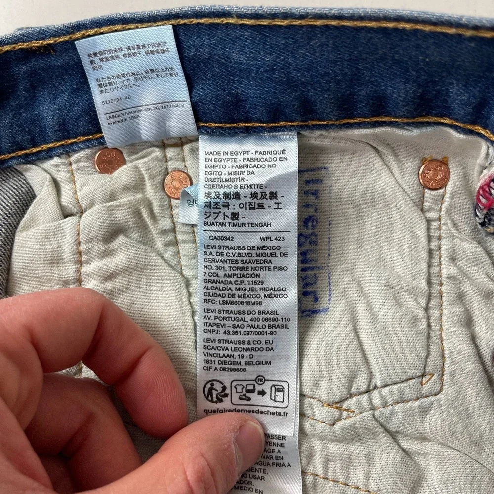 Levis 501 Jeans Mens 31x36 Blue Original Straight Button Fly Medium Wash Denim
